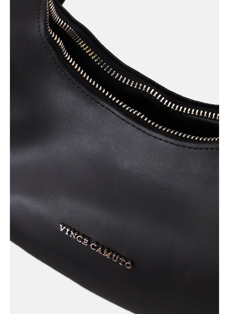 Women Brand Logo Shoulder Bag 25 H x 31 L x 7,5 W cm, Black