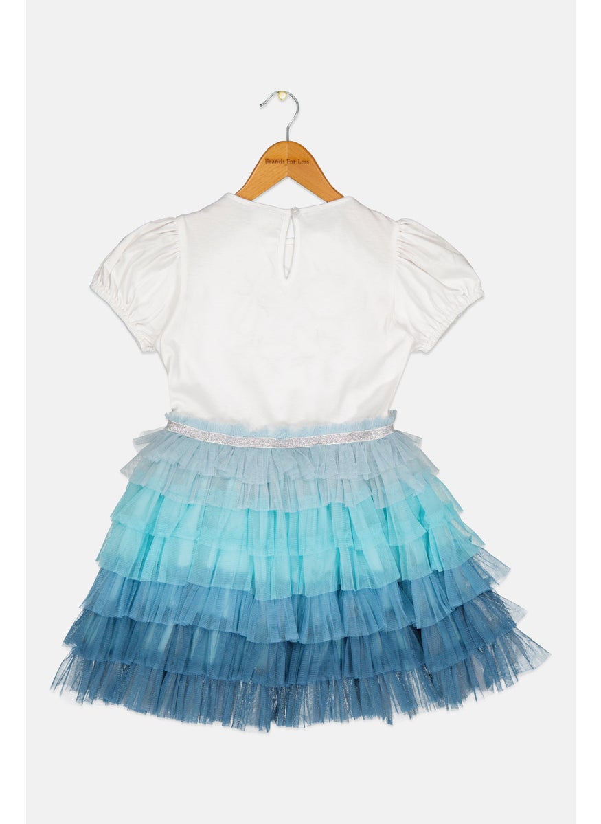 Kids Girl Embroidered Layered Dress, Multicolor