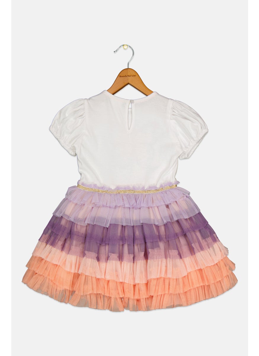 Kids Girl Embroidered Dress, Multicolor