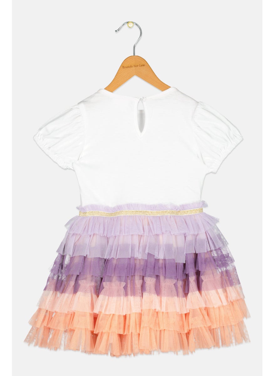 Toddlers Girl Embroidered Dress, Multicolor