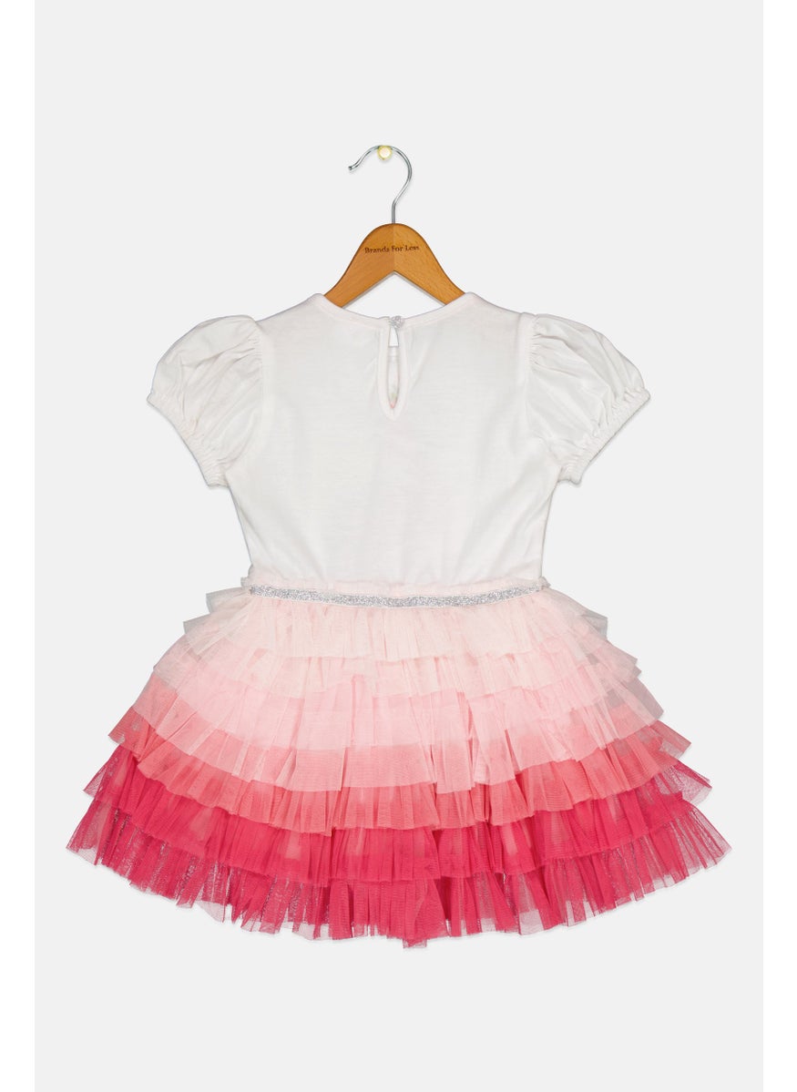 Kids Girl Embroidered Pleated Dress, Multicolor