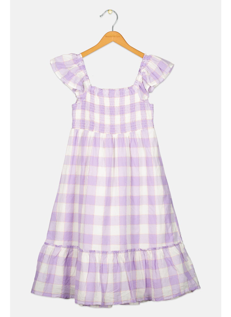 Kids Girl Checkered Dress, Multicolor