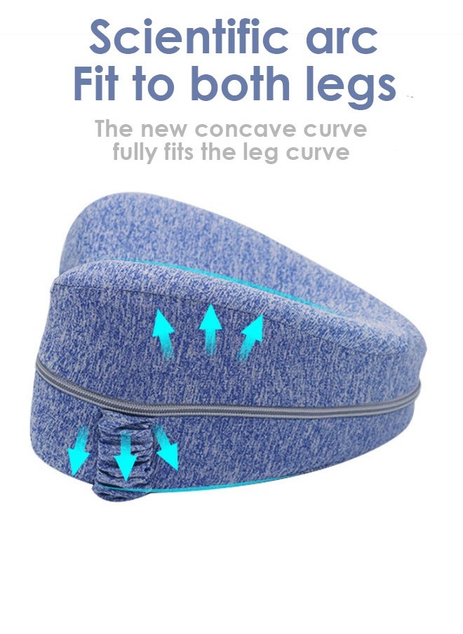 Pregnancy Relax Knee Pillow With Elastic Strap,Knee Pillow for Side Sleepers with Elastic Strap, Memory Foam Leg Pillow, Ideal for Spine Alignment, Hip, Back u0026 Joint Pain Relief , for Better Sle