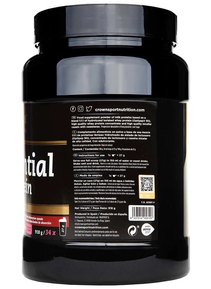 Crown Sport Nutrition Sequential & Night Protein, Gluten Free Strawberry Flavor, Rich in Protein and Low in Fat (918 Grams, 34 servings)