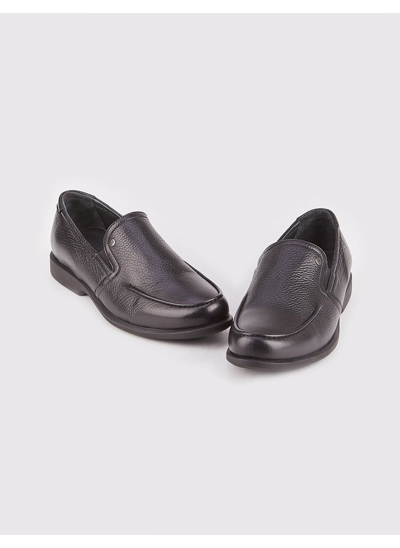 Real Deerskin Non-Slip Sole Laceless Casual Men's Shoes 121M1496 Black