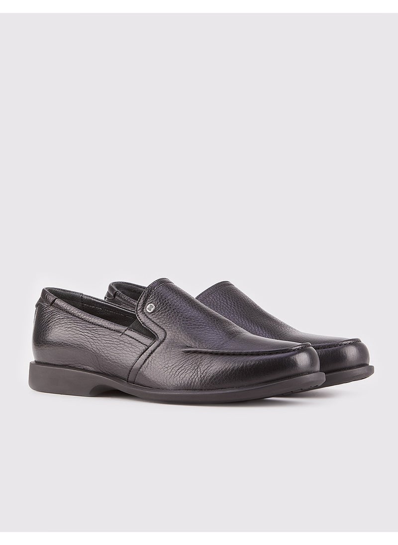 Real Deerskin Non-Slip Sole Laceless Casual Men's Shoes 121M1496 Black