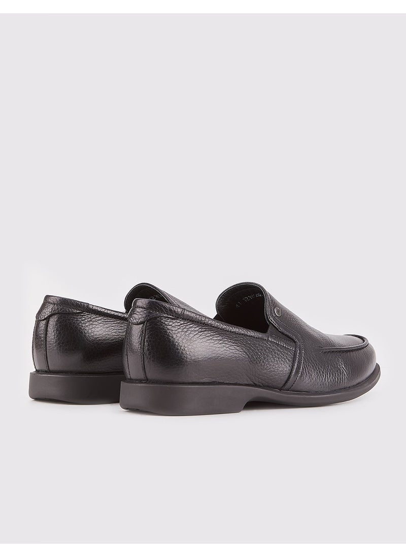 Real Deerskin Non-Slip Sole Laceless Casual Men's Shoes 121M1496 Black