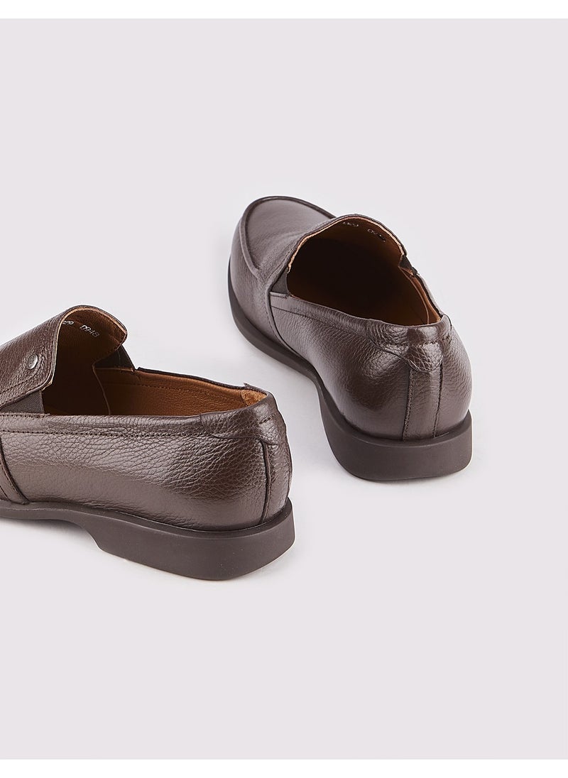 Real Deerskin Non-Slip Sole Laceless Casual Men's Shoes 121M1496 Brown