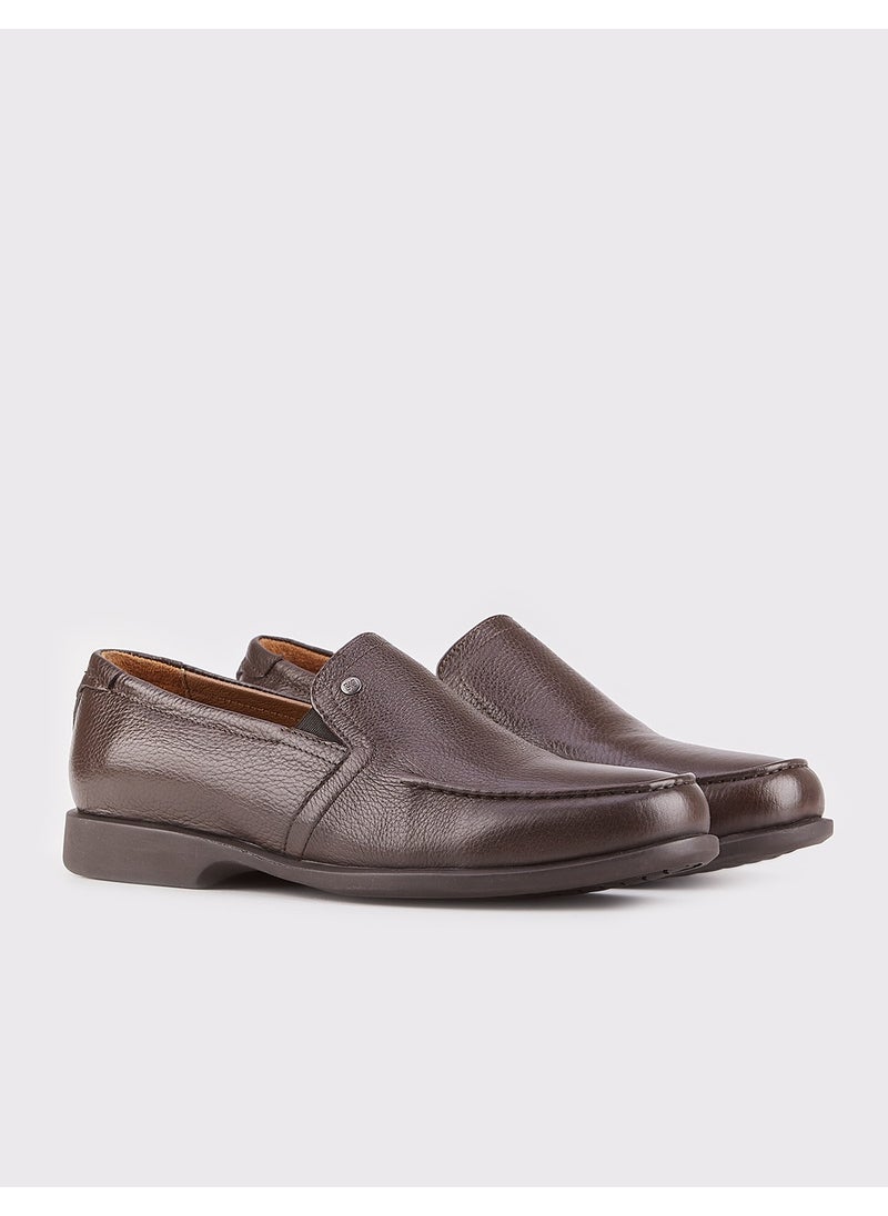 Real Deerskin Non-Slip Sole Laceless Casual Men's Shoes 121M1496 Brown