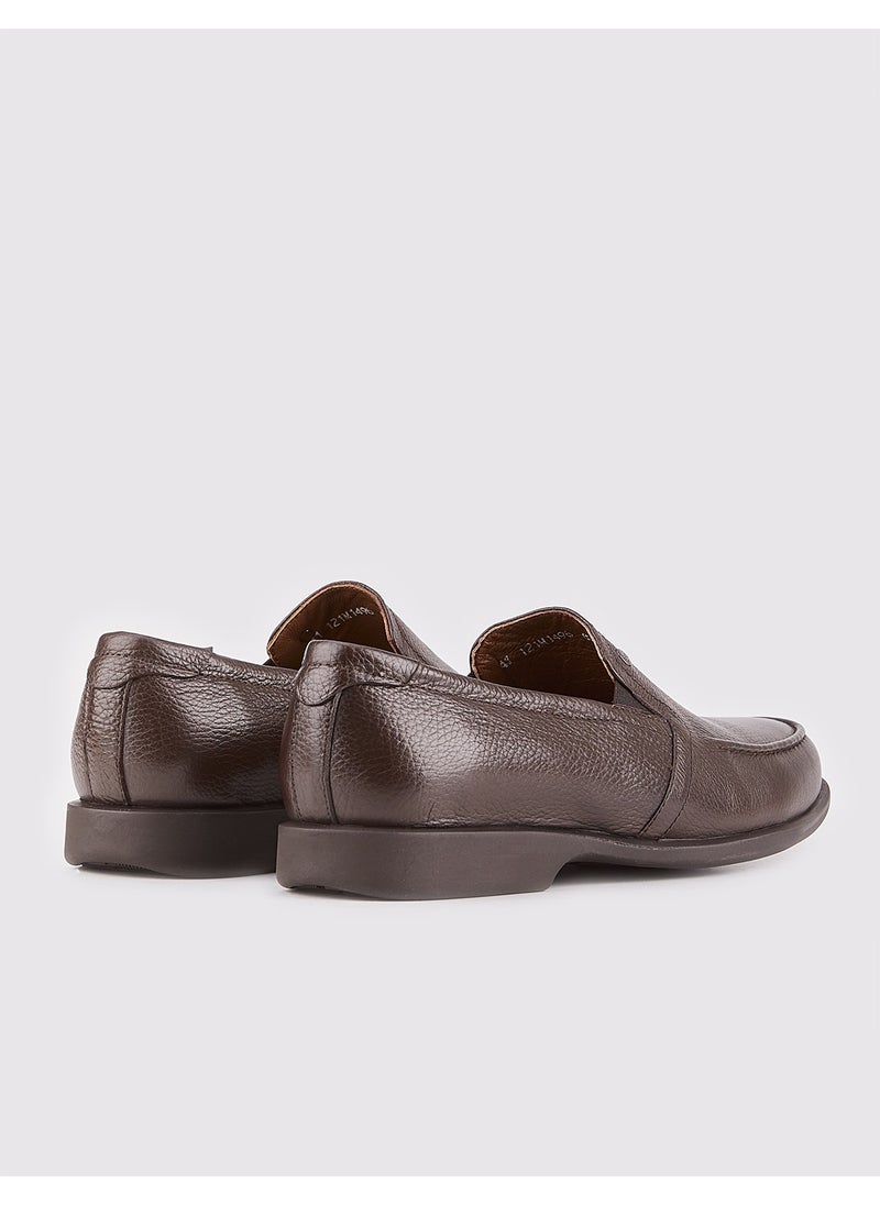 Real Deerskin Non-Slip Sole Laceless Casual Men's Shoes 121M1496 Brown
