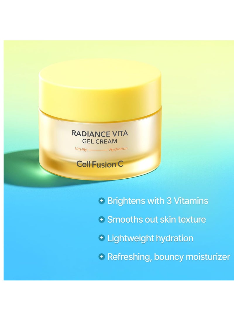 Cell Fusion C Radiance Vita Gel Cream, Bouncy, Hydrating Gel Moisturizer with 3 Vitamins and Hyaluronic Acid, Bright and Radiant Skin, 1.86 fl.oz / 55ml - skincare for face