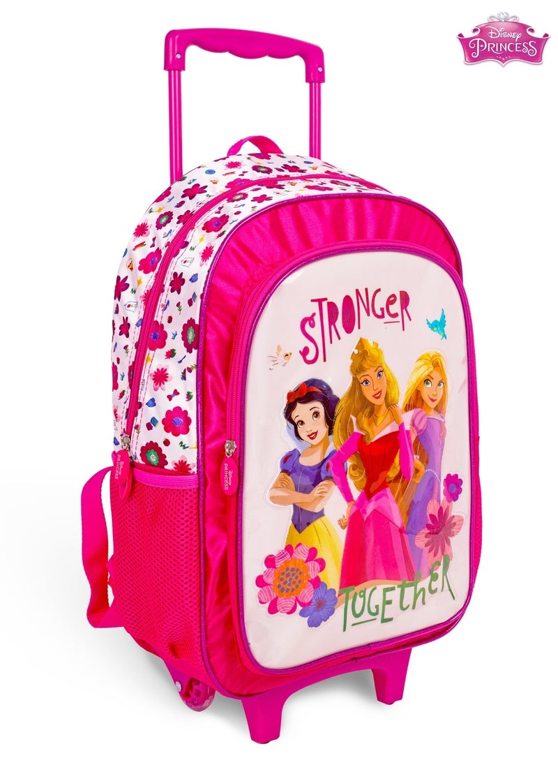 Princess 5-in-1 Trolley School Bag Set - Ergonomic Backpack, Water Bottle, Lunch Box, Insulated Bag & Pencil Case, Lightweight & Durable, for Girls 6+, Perfect for School & Travel