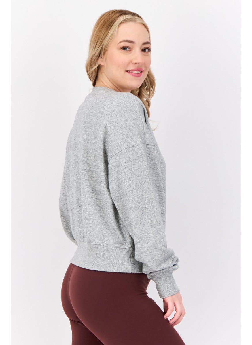 Women Comfort Fit Long Sleeve Outdoor Sweatshirt, Grey