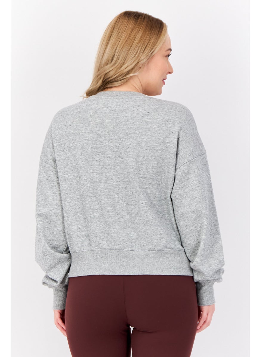 Women Comfort Fit Long Sleeve Outdoor Sweatshirt, Grey