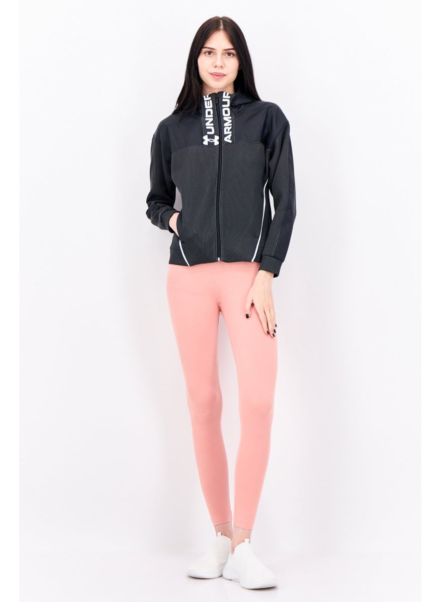 Women Sportswear Fit Brand Logo Training Sweatshirt, Black