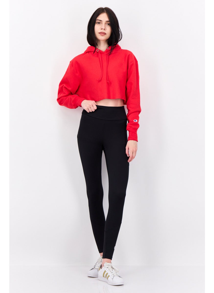 Women Sportswear Fit Long Sleeve Outdoor Sweatshirt, Red