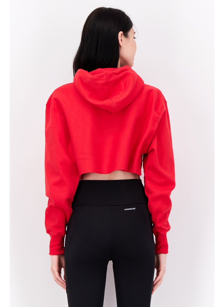 Women Sportswear Fit Long Sleeve Outdoor Sweatshirt, Red