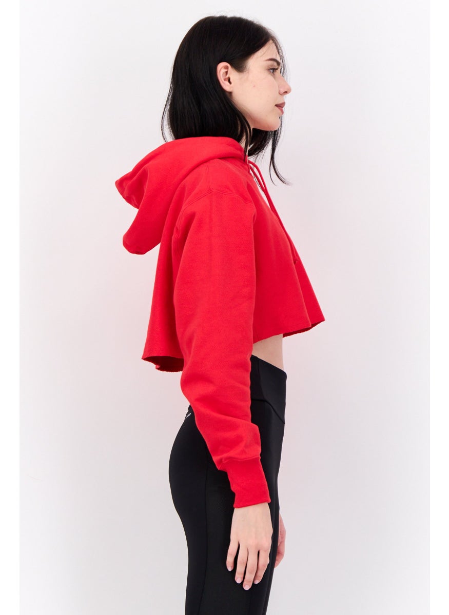 Women Sportswear Fit Long Sleeve Outdoor Sweatshirt, Red