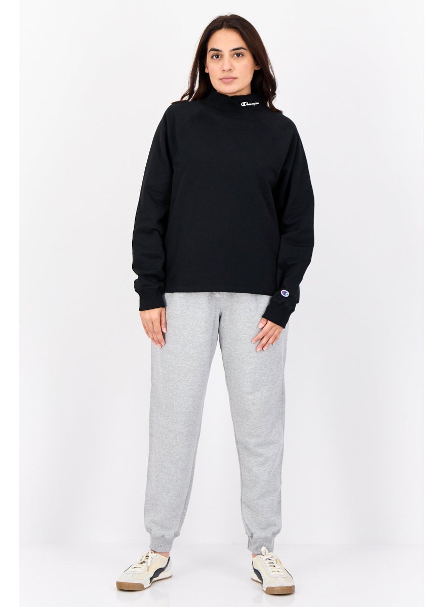 Women Sportswear  Fit Long Sleeves Outdoor Sweatshirt, Black