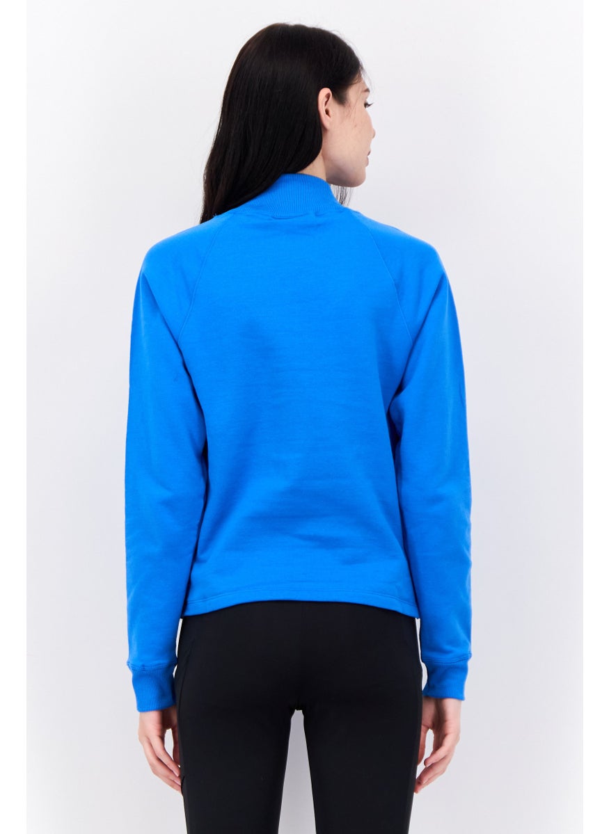Women Sportswear Fit Long Sleeves Outdoor Sweatshirt, Blue