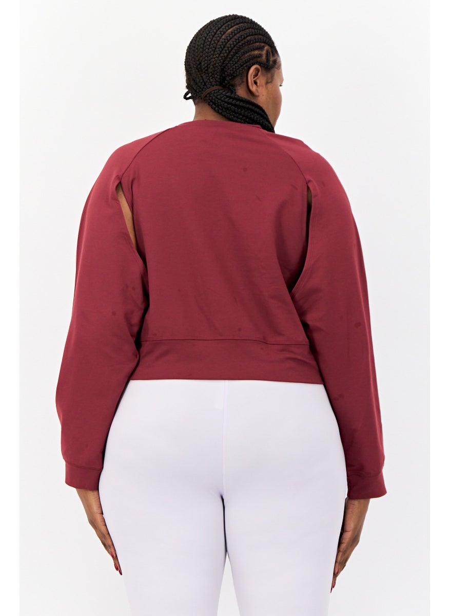 Women Sportswear Fit Long Sleeves Training Sweatshirt, Maroon