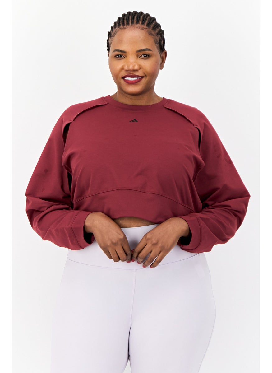 Women Sportswear Fit Long Sleeves Training Sweatshirt, Maroon