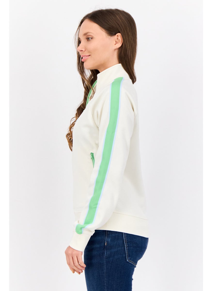 Women Embroidered  Logo Full Zip Sweatshirt, Multicolor