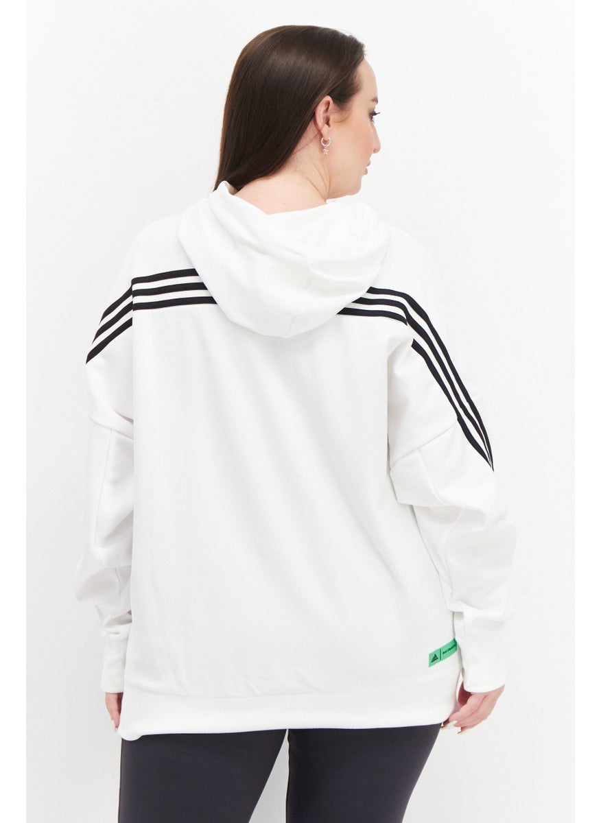 Women Plus Size Training Hoodie, White Combo