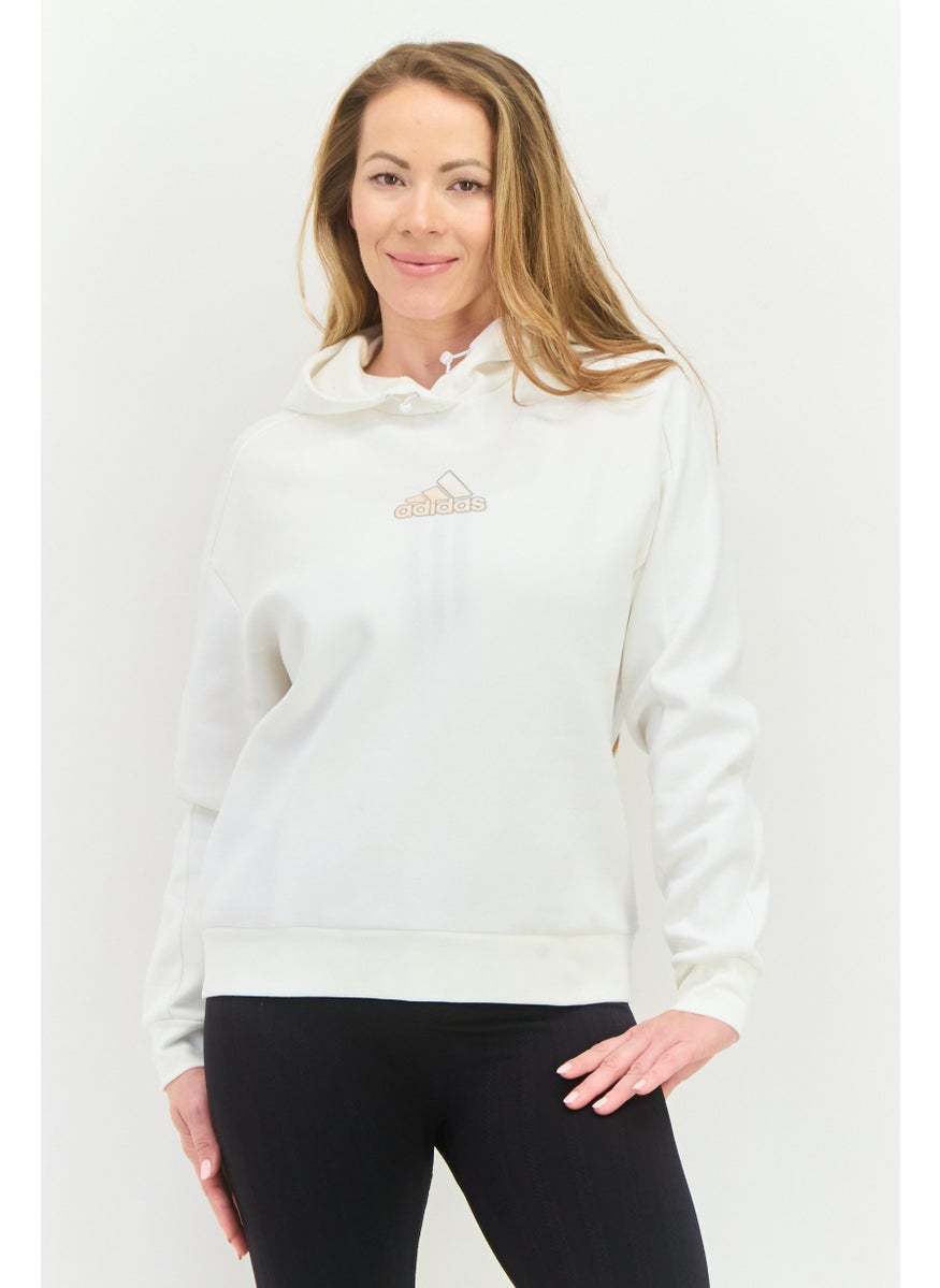Women Sportswear Fit Long Sleeves Outdoor Sweatshirt, White