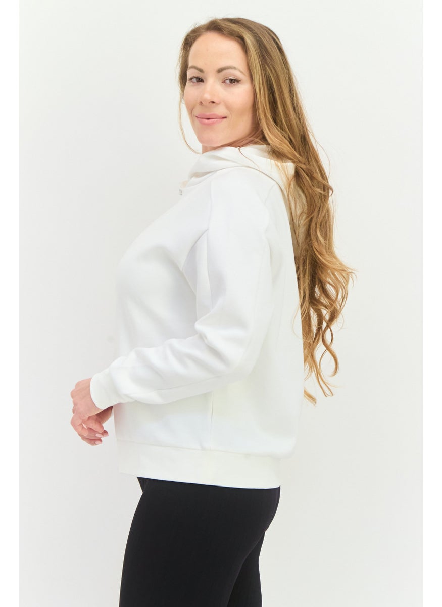Women Sportswear Fit Long Sleeves Outdoor Sweatshirt, White