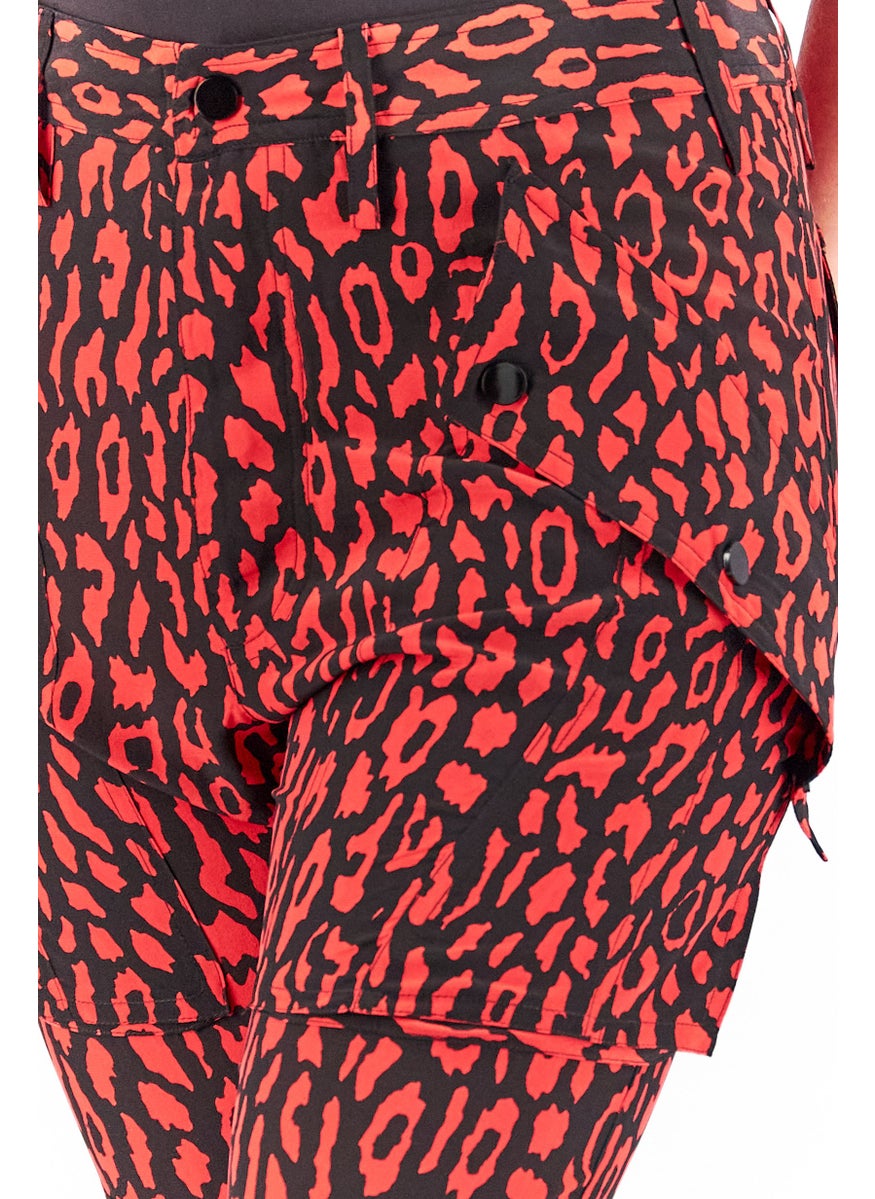 Women Regular Fit Allover Palazzo Pants, Red