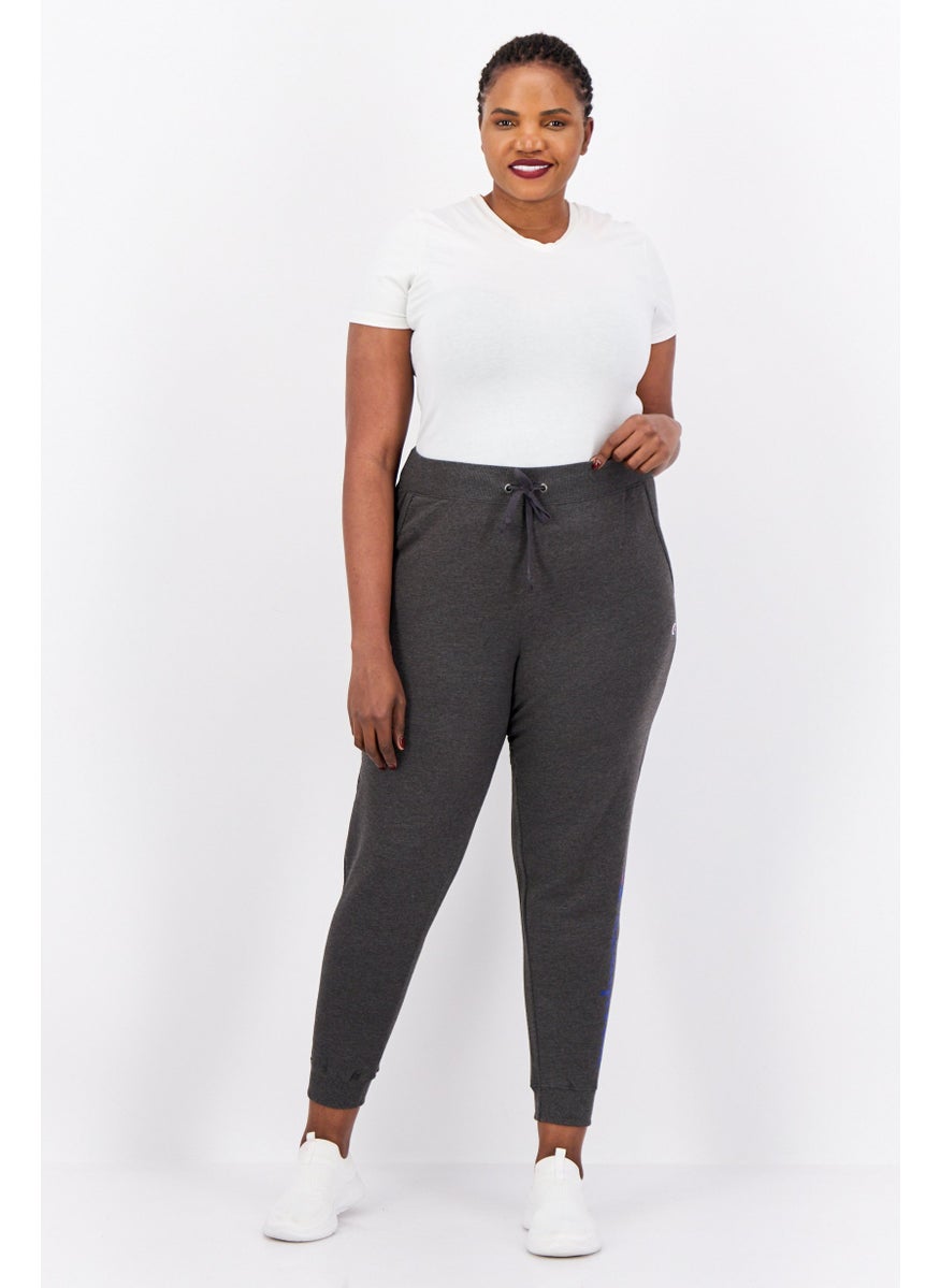 Women Plus Size Brand Logo Outdoor Sweatpants Grey