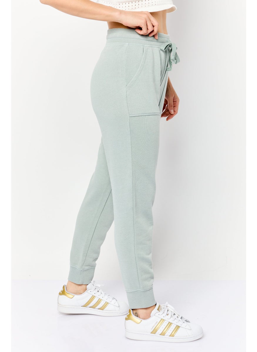 Women Regular Fit Textured Sweatpants, Sage