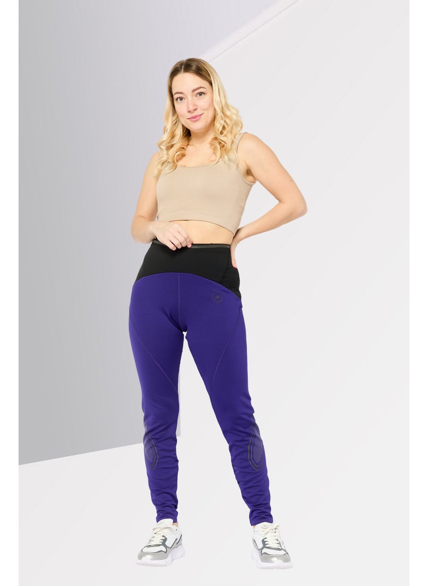 Women Sportswear Fit Running Leggings, Purple