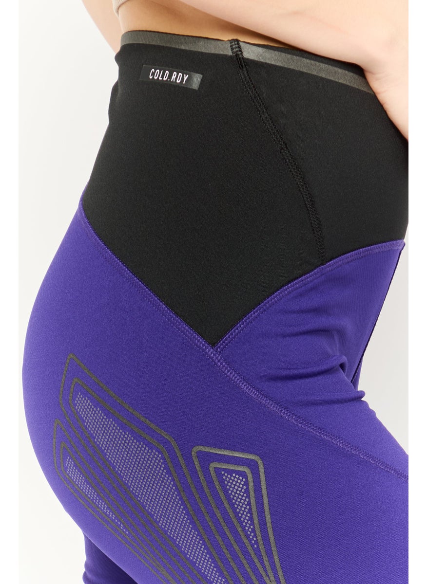 Women Sportswear Fit Running Leggings, Purple