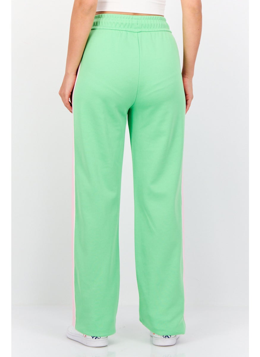Women Regular Fit Embroidered Logo Sweatpants, Green