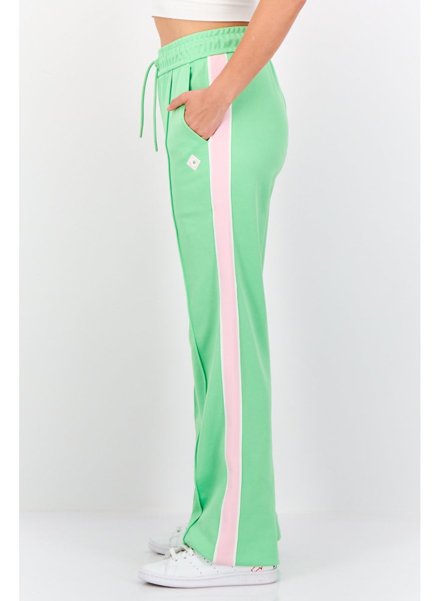 Women Regular Fit Embroidered Logo Sweatpants, Green