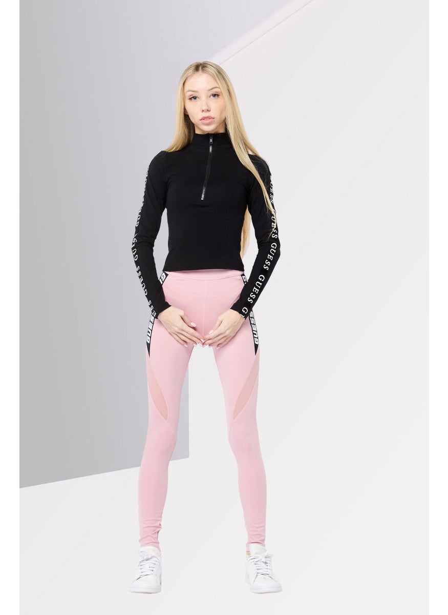 Women Brand Logo Leggings, Pink