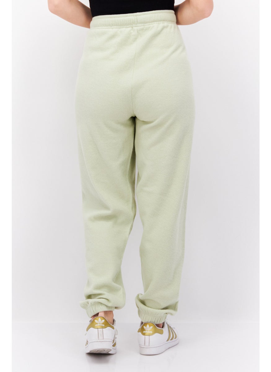 Women Ribbed Jogger Pant, Light Green