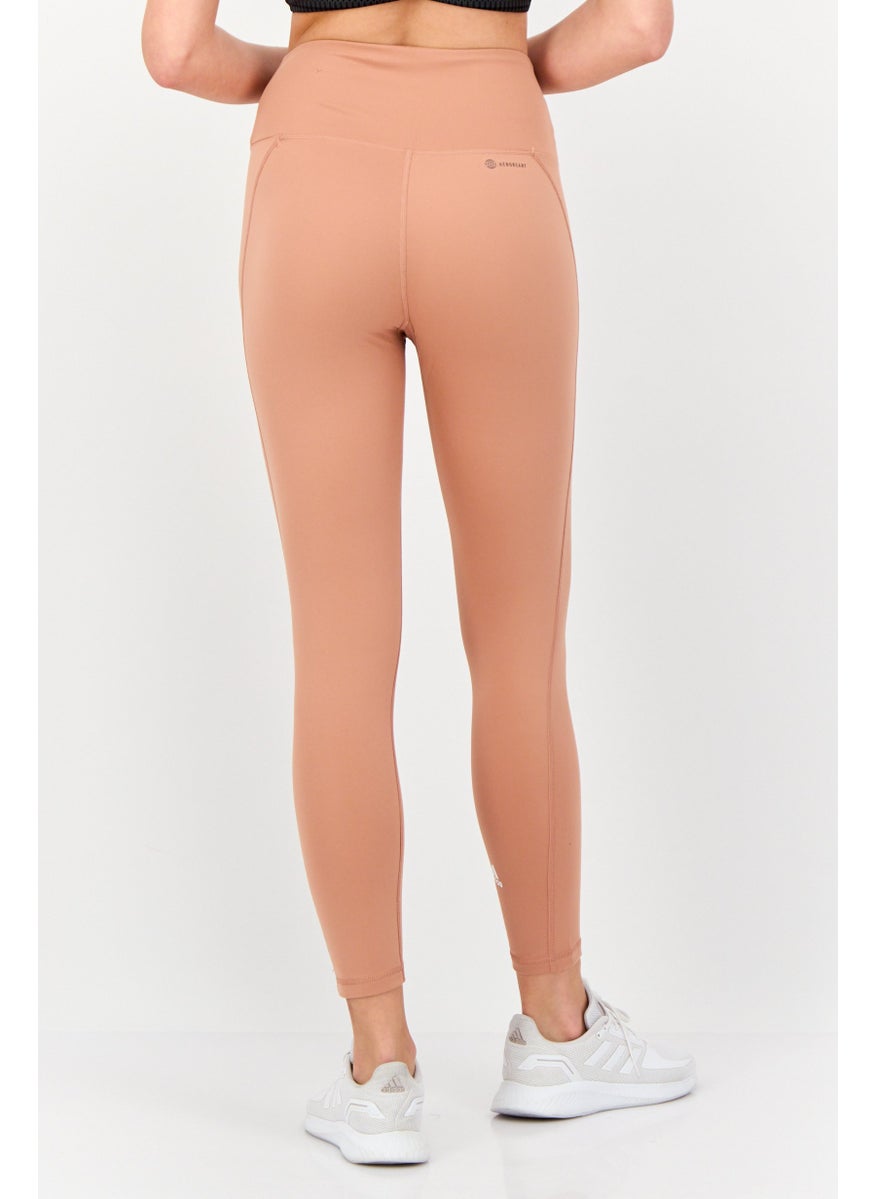 Women Sportswear Fit Training Leggings, Dark Peach