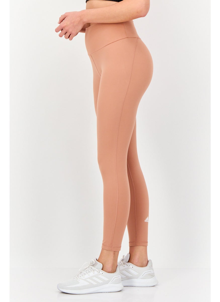 Women Sportswear Fit Training Leggings, Dark Peach