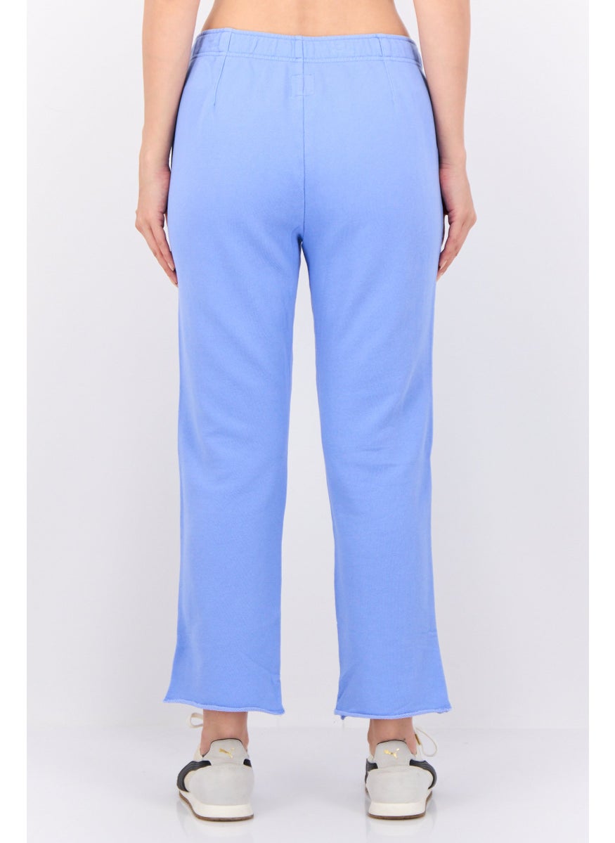 Women Regular Fit Plain Sweatpants, Blue