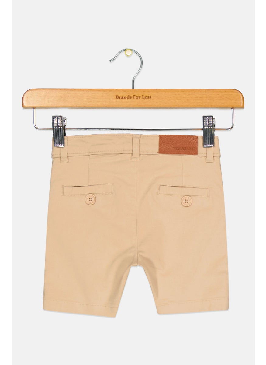 Toddlers Boy Embroidered Chino Short, Beige