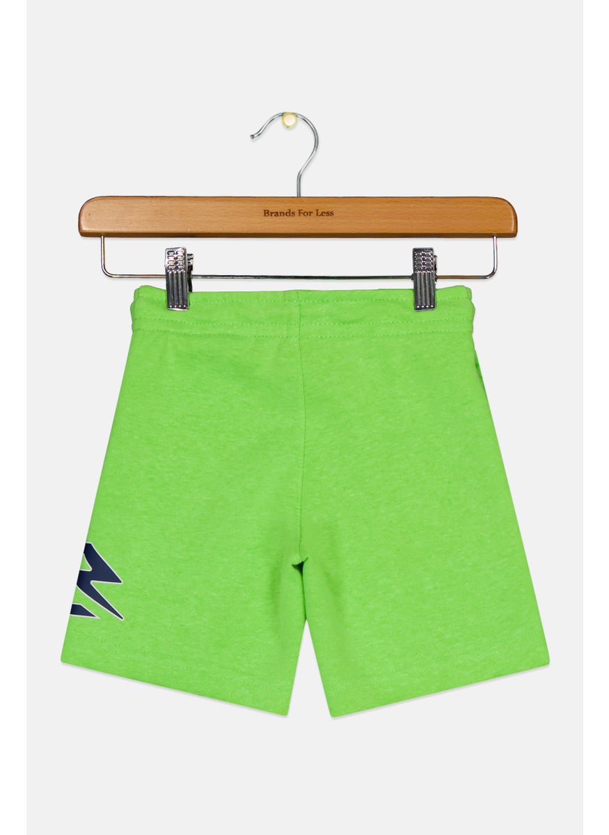 Toddlers Boy Sportswear Fit Brand Logo Outdoor Shorts, Lime