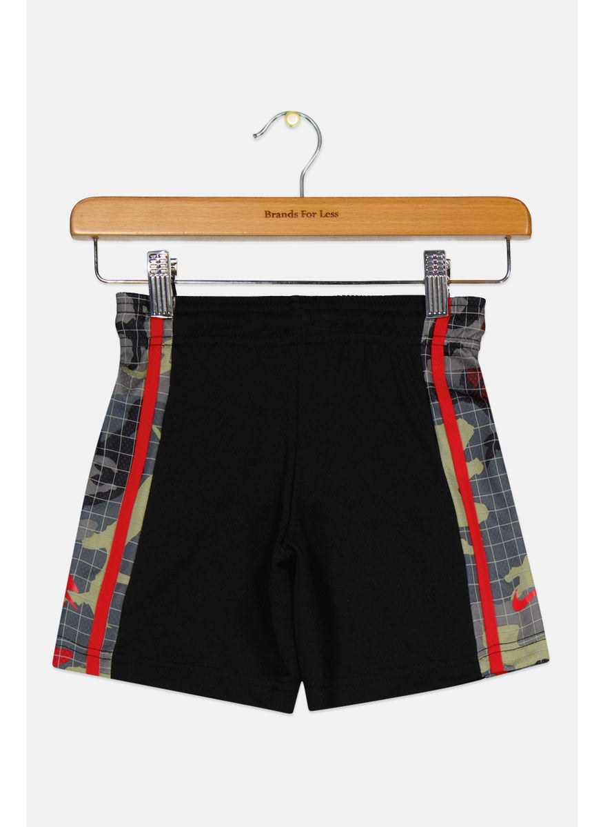 Toddlers Boy Camouflage Short, Black