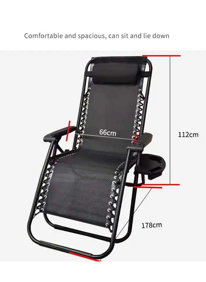 GO2CAMPS Foldable Camping Chair,Folding Reclining Lounge Chair,Camping Bed, Zero Gravity Beach Chair and Garden Chair with Pillows Recliner, Ergonomic Support for Camping, Garden, Poolside Backyard, Beach, Garden Relaxation