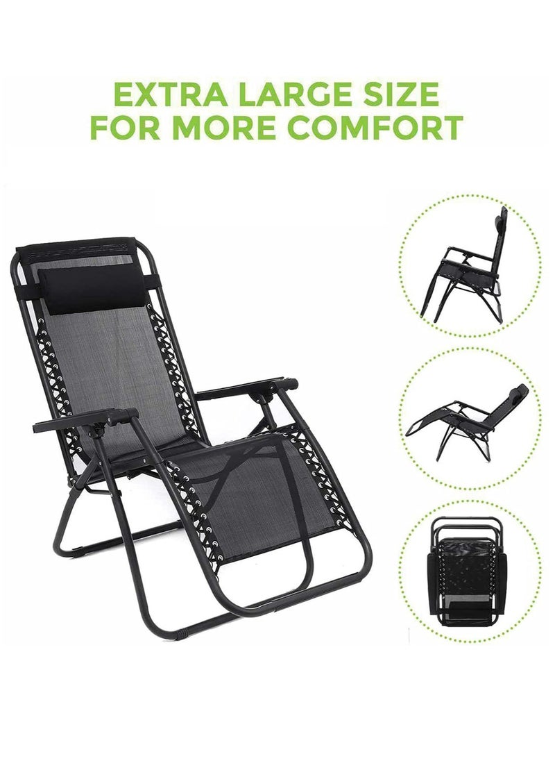 GO2CAMPS Foldable Camping Chair,Folding Reclining Lounge Chair,Camping Bed, Zero Gravity Beach Chair and Garden Chair with Pillows Recliner, Ergonomic Support for Camping, Garden, Poolside Backyard, Beach, Garden Relaxation
