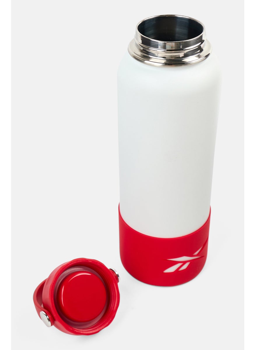 Stainless Steel Outdoor Handle Water Bottle 1183 ml, White/Red