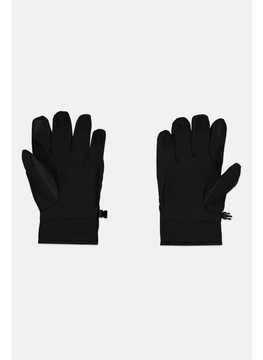 Men 1 Pair Sherpa Canvas Gloves, Black