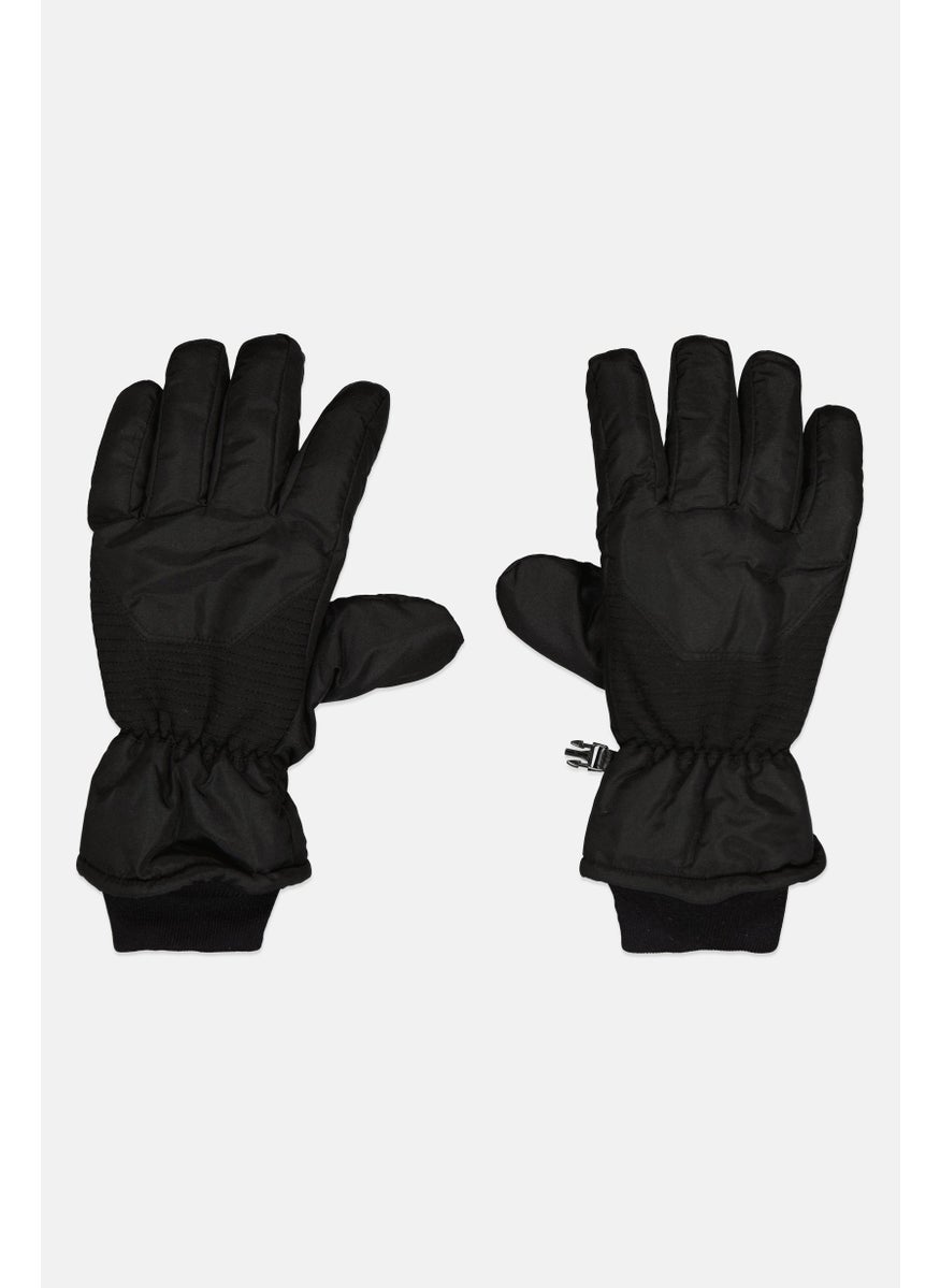 Men 1 Pair Textured Gloves, Black